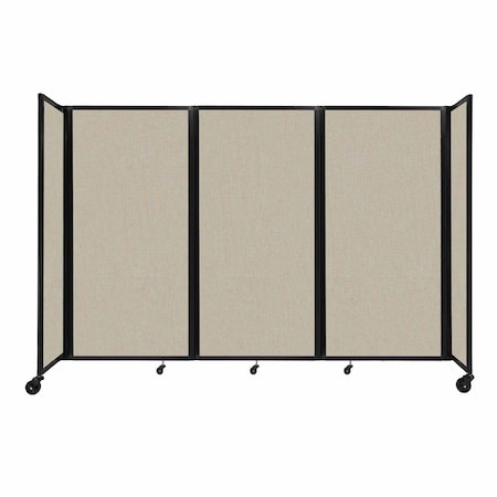 Versare Room Divider 360 Folding Portable Partition 8'6" x 6' Sand Fabric 1172318